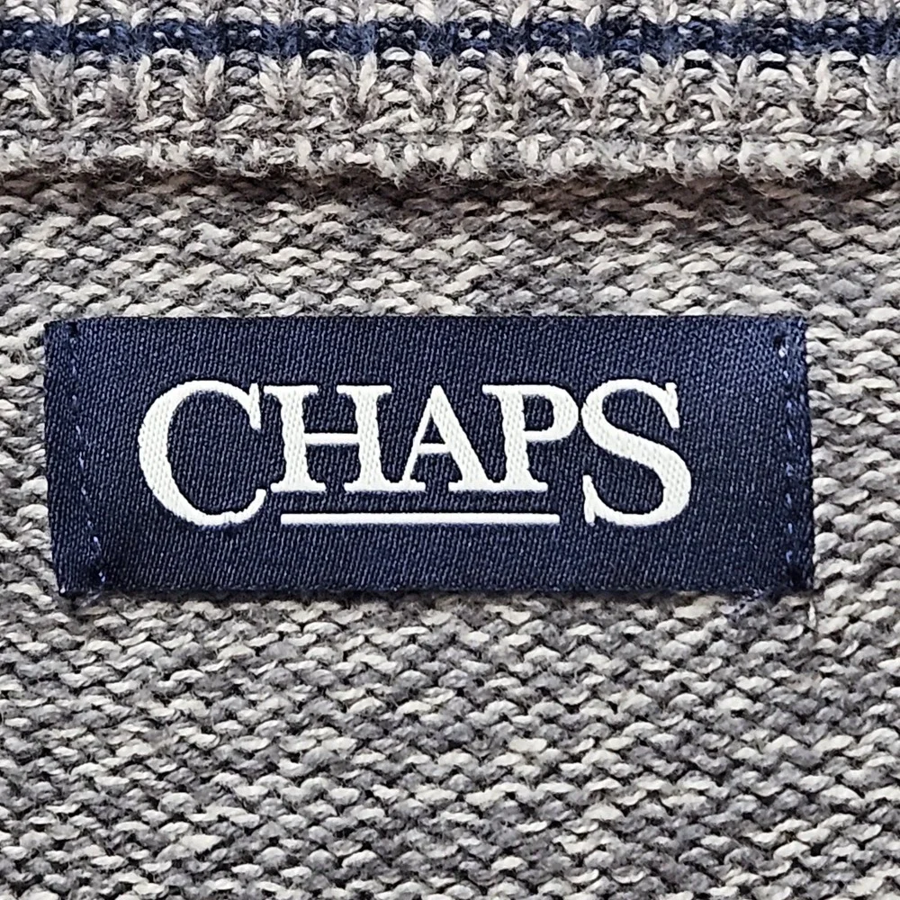 Chaps Ralph Lauren Gray Marled‎ Men's Classic Fit Crew Neck Sweater Size Large